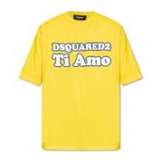T-shirt met logo Dsquared2 , Yellow , Heren