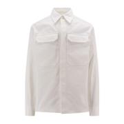 Witte Overhemd met Dubbele Borstzak Jil Sander , White , Heren