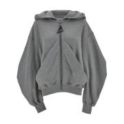 Grijze Oversized Sweatshirt met Capuchon The Attico , Gray , Dames