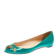 Pre-owned Leather flats Christian Louboutin Pre-owned , Green , Dames
