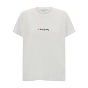 Witte T-shirt met geborduurd logo Stella McCartney , White , Dames
