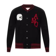 Zwarte Katoenen Cardigan met Lange Mouwen Alexander McQueen , Black , ...