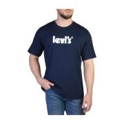 Heren T-shirt met korte mouwen en ronde hals Levi's , Blue , Heren
