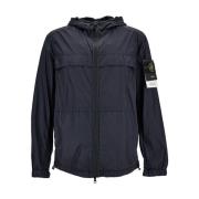 Blauwe Jas met Kreukeleffect Stone Island , Blue , Heren