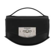 Zwarte Leren Mini Swing Handtas Durazzi Milano , Black , Dames