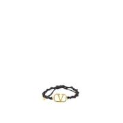 Metalen Logo Armband Valentino Garavani , Black , Heren