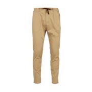 Bruine Katoenen Broek met Elastische Tailleband Cruna , Brown , Heren