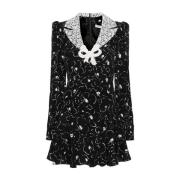 Zwarte Bloemenprint Zijden Jurk Alessandra Rich , Black , Dames