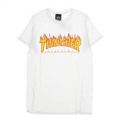 Flame T -shirt Thrasher , White , Heren