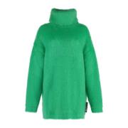 Mohair-Blend Mini Sweater Jurk Gucci , Green , Dames