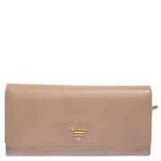 Pre-owned Leather wallets Prada Vintage , Beige , Dames