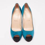 Pre-owned Satin heels Christian Louboutin Pre-owned , Blue , Dames