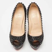 Pre-owned Leather heels Christian Louboutin Pre-owned , Black , Dames