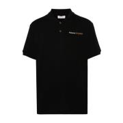 Zwart Poloshirt met Geborduurd Logo Alexander McQueen , Black , Heren