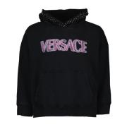 Logo Sweatshirt met Graffiti Stijl Versace , Black , Dames