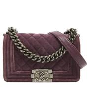 Pre-owned Velvet chanel-bags Chanel Vintage , Purple , Dames