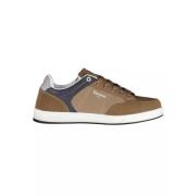 Bruine Polyester Sneaker met Veters en Logo Carrera , Brown , Heren