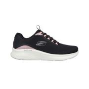 Dames Textiel Sneakers Skechers , Black , Dames