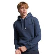 Minimalistische hoodie met geborduurd logo Superdry , Blue , Heren