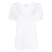 Witte V-Hals T-Shirt Agolde , White , Dames