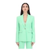 Groene Crêpe Stretch Blazer Pinko , Green , Dames