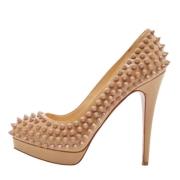 Pre-owned Leather heels Christian Louboutin Pre-owned , Beige , Dames