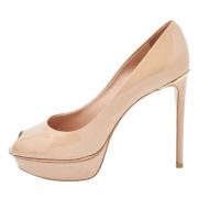 Pre-owned Leather heels Louis Vuitton Vintage , Beige , Dames