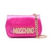 Schoudertas met kristallen Moschino , Purple , Dames