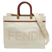 Pre-owned Canvas totes Fendi Vintage , White , Dames