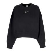 Zwart/Wit Oversized Crewneck Sweatshirt Nike , Black , Dames