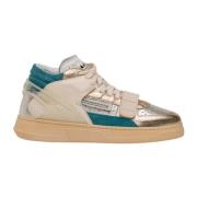 Metallic Leren Sneakers RUN OF , Multicolor , Dames