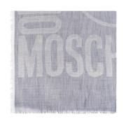 Sjaal met logo Moschino , Blue , Unisex