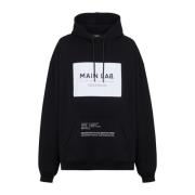Main Lab label hoodie Balmain , Black , Heren