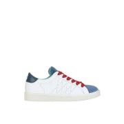 Witte Sneakers met Blauwe Suède Neus Panchic , White , Heren