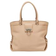 Pre-owned Leather totes Salvatore Ferragamo Pre-owned , Beige , Dames