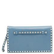 Pre-owned Leather clutches Valentino Vintage , Blue , Dames