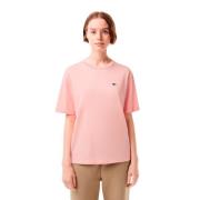 Dames Katoenen T-Shirt Lacoste , Pink , Dames