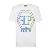 Wit Geborduurd T-Shirt Philipp Plein , White , Heren