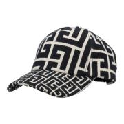 Monogram Baseball Cap Balmain , Black , Heren