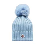 Muts met Pom Pom - Lichtblauw Moncler , Blue , Dames