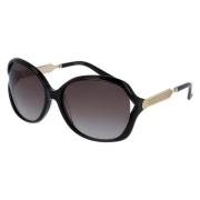 Zwarte Grijze Zonnebril Gg0076S Gucci , Black , Dames