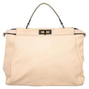 Pre-owned Leather handbags Fendi Vintage , Beige , Dames