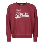 Rode Katoenen Sweatshirt met Witte Print Wild Donkey , Red , Heren