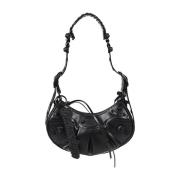 Zwarte Schoudertas - Moderne Must-Have Accessoire Balenciaga , Black ,...