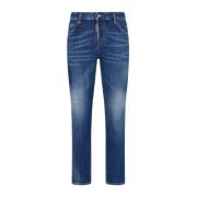 Blauwe Stretch-Katoenen Denim Jeans Dsquared2 , Blue , Dames