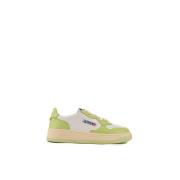 Witte/Groene Leren Sneakers voor Dames Autry , Green , Dames