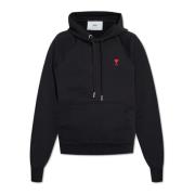 Hoodie met logo borduursel Ami Paris , Black , Dames