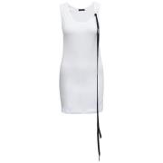 Witte Korte Jurk met Logo Lint Ann Demeulemeester , White , Dames