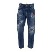 Stijlvolle Straight Jeans voor Heren Dsquared2 , Blue , Heren
