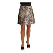 Bloemen Jacquard A-Lijn Rok Dolce & Gabbana , Multicolor , Dames